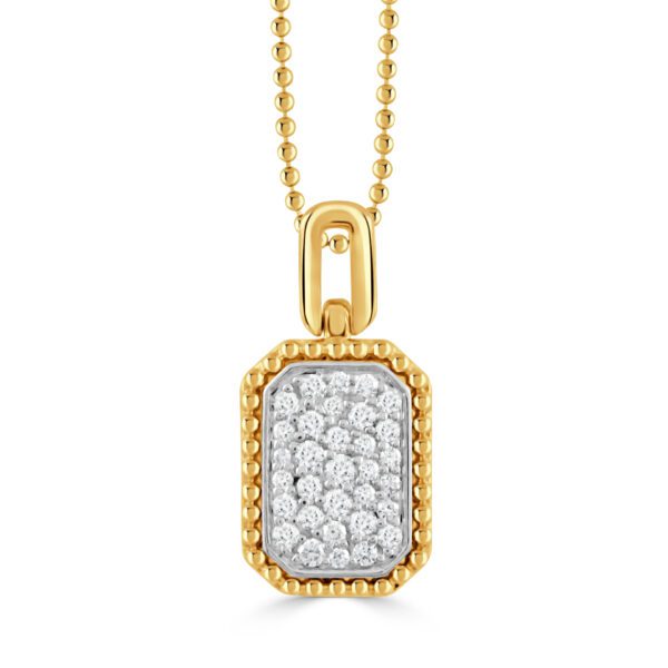 18kt White Gold, 18kt Yellow Gold & Diamond (32 Diamonds = 0.26cts) Pendant