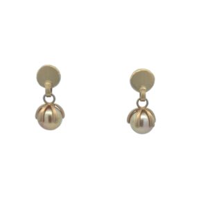 Handmade Recycled 18kt Yellow Gold Stud with Hook for Drops