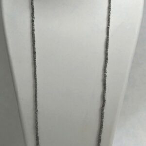 Grey Diamond Cubes, Diamond Rondelle & 18kt White Gold Clasp Necklace