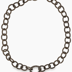Blackened Silver Chain with Pave Diamond Clasp