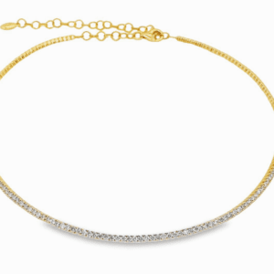 14kt Yellow Gold & Diamond Italian Choker