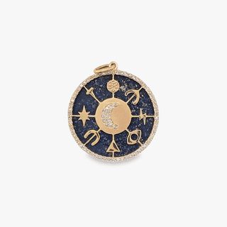 18kt Yellow Gold, Diamonds & Horoscope Signs Pendant