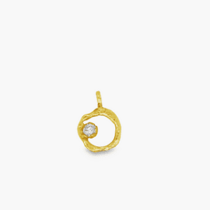 Artisan Made 18kt Yellow Gold Circle Diamond Pendant