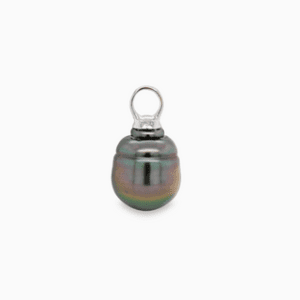 Silver Tahitian Pearl with 18kt White Gold Bail