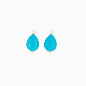 Sleeping Beauty Turquoise & 18kt Yellow Gold Earring Jackets