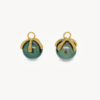 Round Green Tahitian Pearl on 18kt Yellow Gold Claw Cap