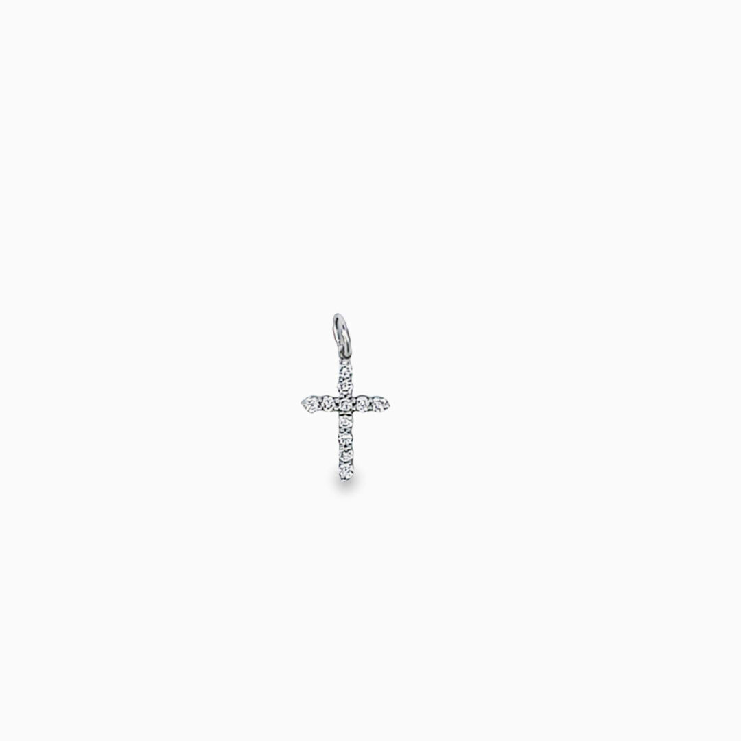 14kt White Gold & Diamond Cross