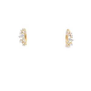 18kt Yellow Gold & Diamond Huggie Earrings